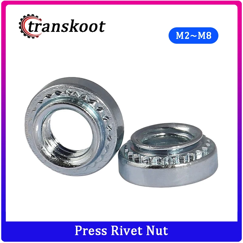 50Pcs m2 m2.5 m3 m4 m5 m6 m8 Slab Thickness 1.4mm 1.0mm 0.8mm Carbon Steel Rivnut Self Clinching Insert Nutsert Press Rivet Nut|rivet nut|nut nutpress nut - AliExpress
