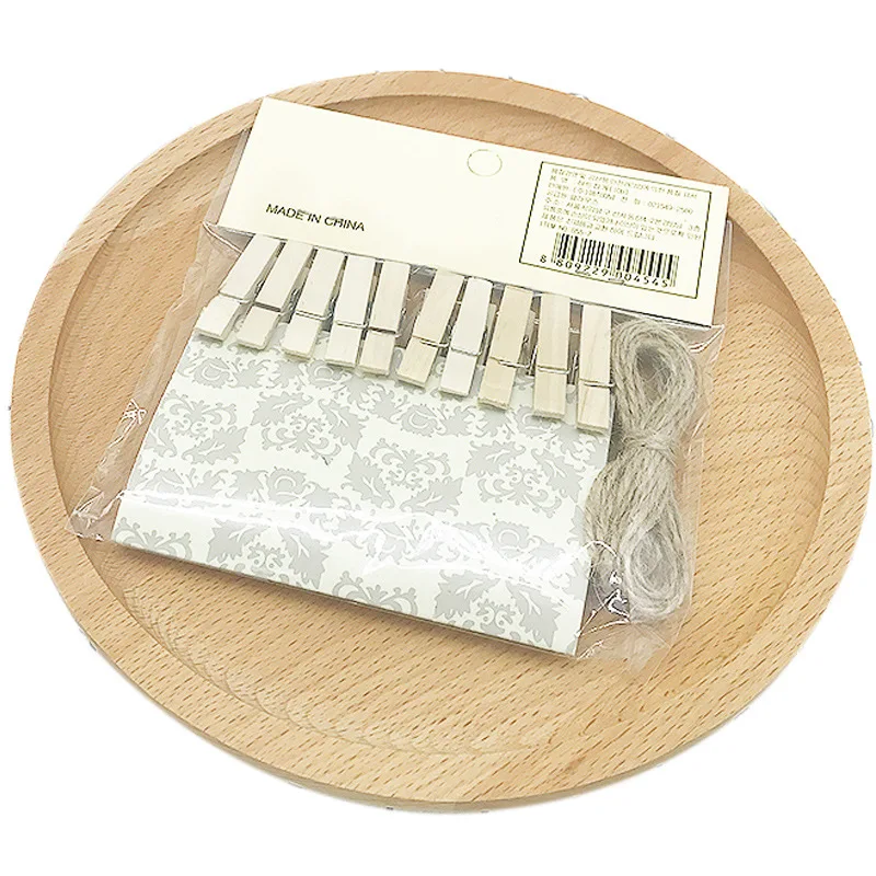 

3.5 Cm Wood Small Clip 20 PCs Hardcover Creative Logs Small Clip Home Decoration Message Picture Portfolio
