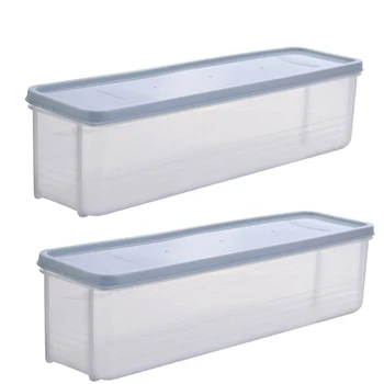 

Pasta Box Spaghetti Noodles Container Kitchen Refrigerator Noodle Box Plastic Cover Food with Locking Lids(2 Pcs) (Blue)
