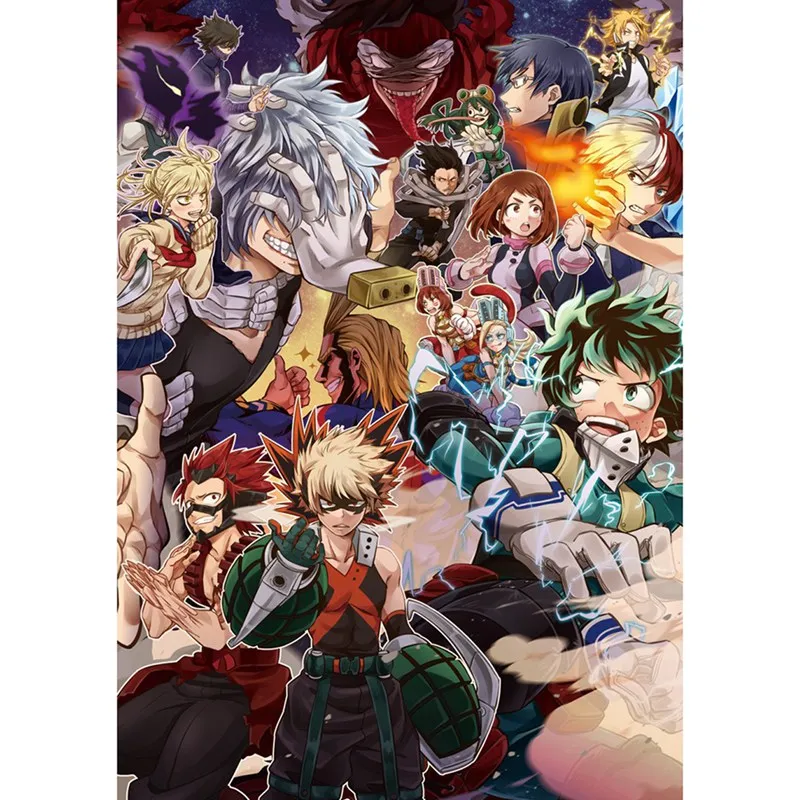 С героями из мультфильма Мой герой плакат Academia для костюмированной вечеринки по