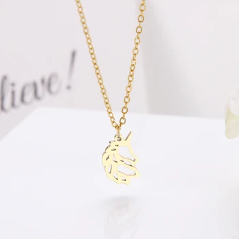 

DOTIFI Stainless Steel Necklace Fashion Cute Animal Horse Gold And Silver Color Pendant Women Fashion Jewelry Accessories