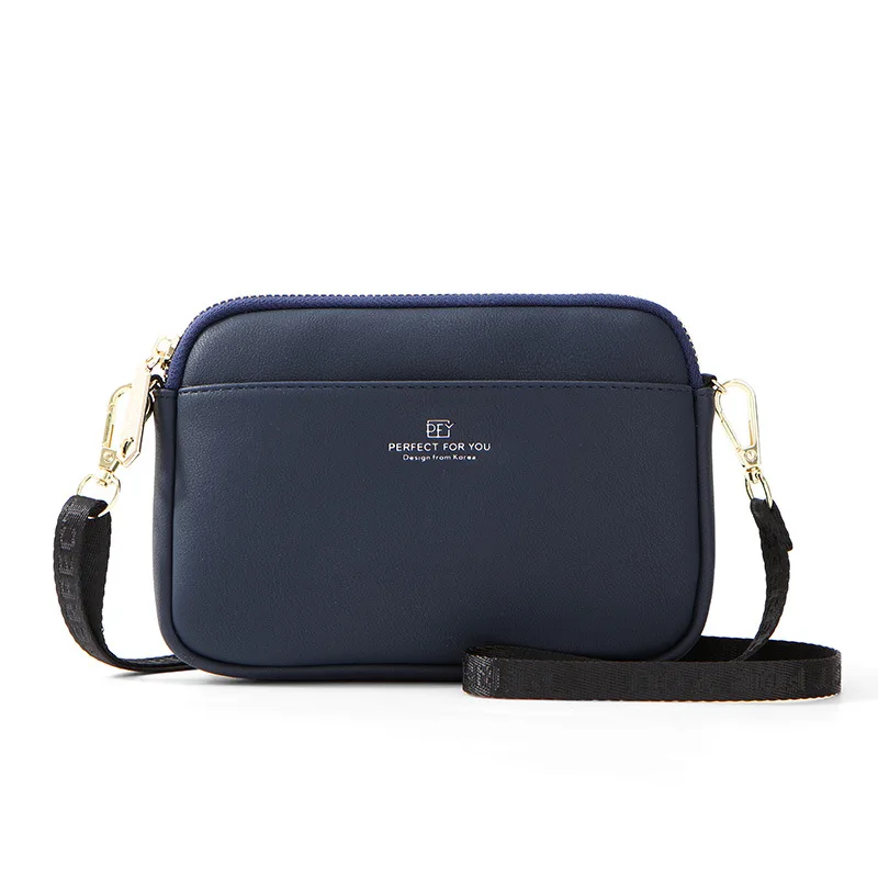 Женские кожаные сумки-мессенджеры, женская сумка, одноцветная женская сумка через плечо, кошелек для монет, нагрудная сумка, универсальная сумка, Bolsa Feminina - Цвет: deep blue