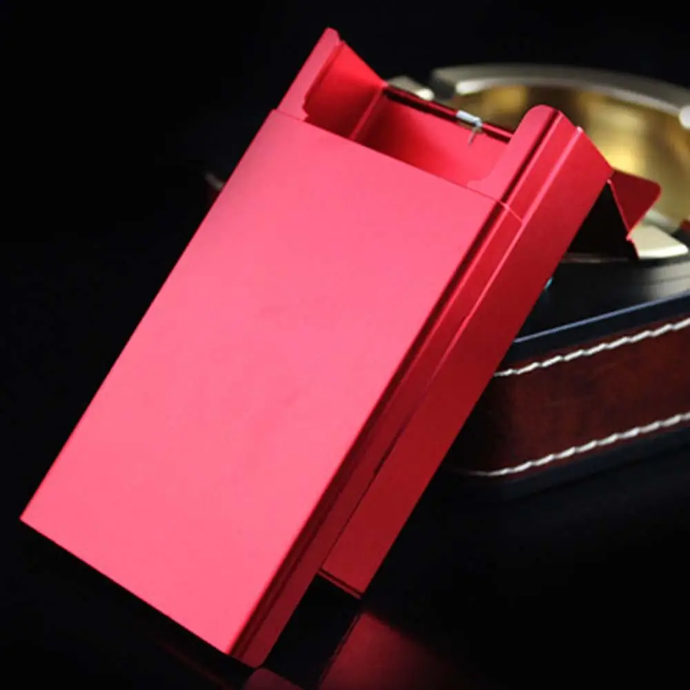 RD 1 Pc 5 Color Size 90*60*27mm Aluminum Cigarettes Packaging Cover Slide 20 Thin Cigarette Box - Цвет: RD