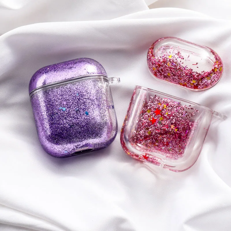 Liquid Quicksand Glitter Case For Airpods Case Wireless Bluetooth Earphone Case Headphone Protect Cover For Airpod 1 2 Pro Etui 