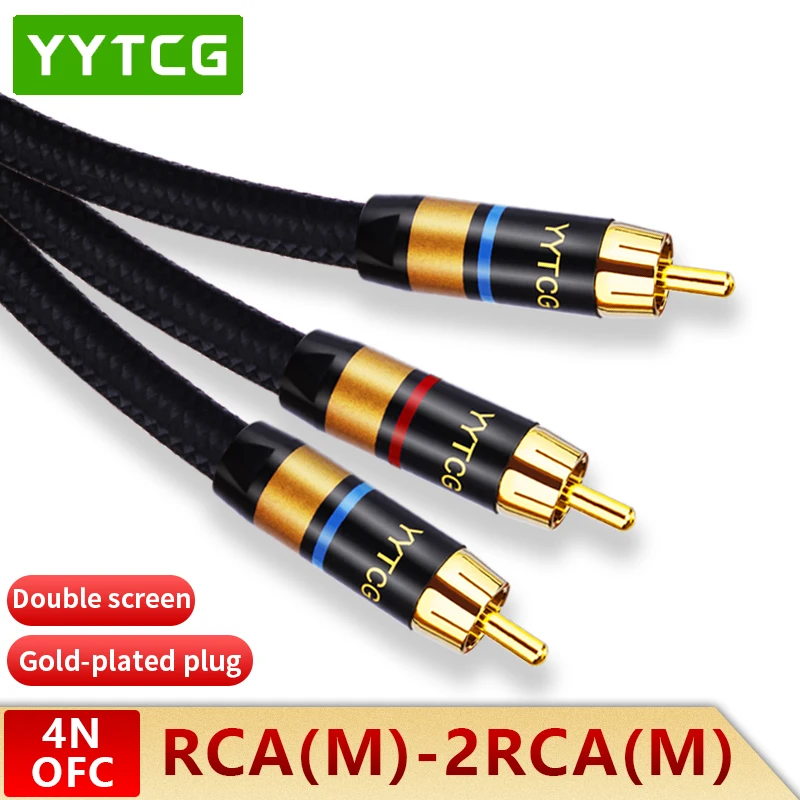 Кабель адаптер HIFI 0 5 м 1 2 3 RCA Y сабвуфер образный кабель 1x Cinch на 2x аудио rca