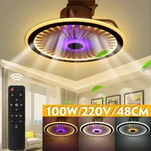Ventilador de techo moderno de 100W, luz LED con aplicación y Control remoto, silenciosa, 3 viento, velocidad ajustable, de techo regulable, para sala de estar