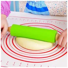 Силиконовая скалка для детей с антипригарной поверхностью и удобными ручками, 9 дюймов, макароны, печенья, теста, выпечки, лапши, кухни