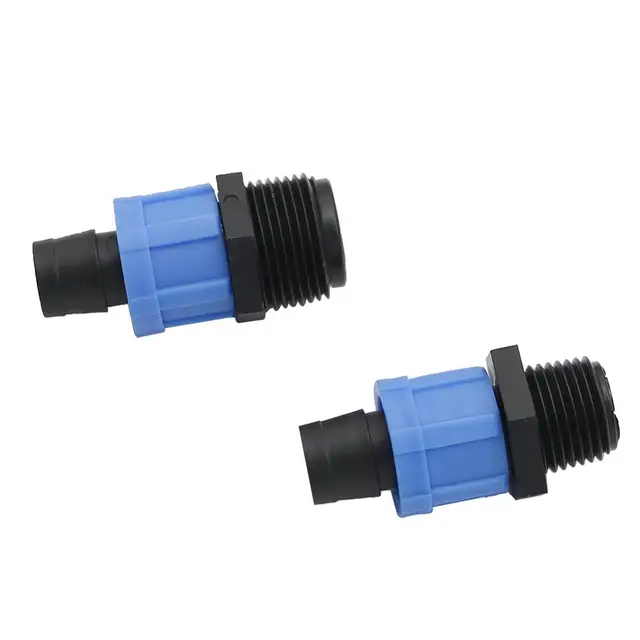 16 Mm -Es Csepegtető Szalag 1/2 "3/4" Külső Szál Egyenes Reteszelt Csatlakozók Kerti Öntöző Vízcsatlakozó Dn 17 Csőszerelvények 20Db