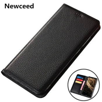 

Litchi Pattern Genuine Leather Wallet Phone Case For Xiaomi Redmi Note 9 Pro Max/Redmi Note 9 Pro Phone Holster Card Slot Holder
