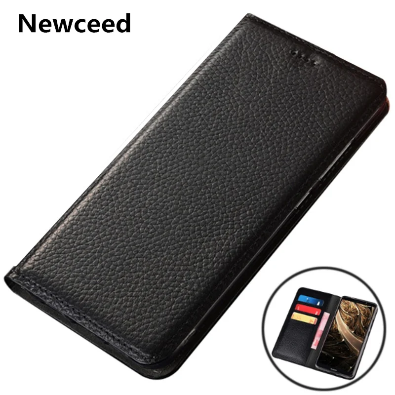  Litchi Pattern Genuine Leather Wallet Phone Case For Apple iPhone 8 Plus/iPhone 8 Phone Holster Cre