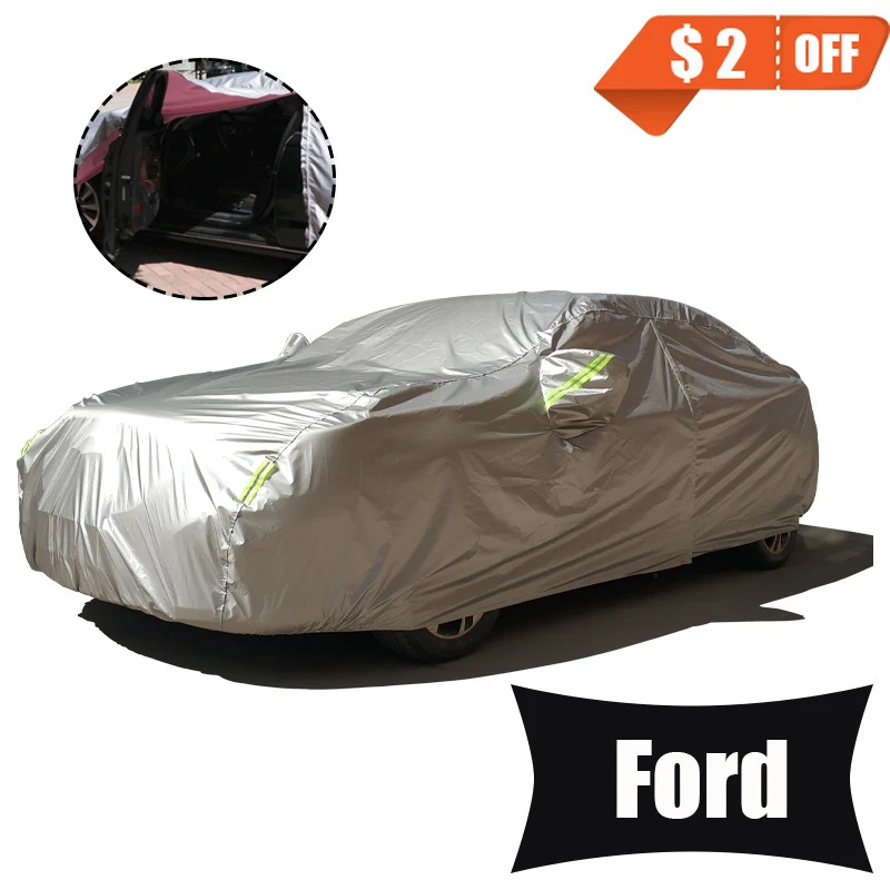 Full Waterproof Car Covers Side Door Open Design For Ford For Focus 2 3 Fiesta Mondeo Kuga Fusion R