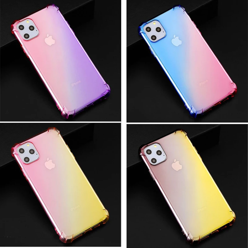 

For iPhone XS Max XR X 8 7 Plus 6 6S 11Pro Case Gradient Soft TPU Phone Case Cover Shockproof Case For iPhone 8 Capa Best Gift