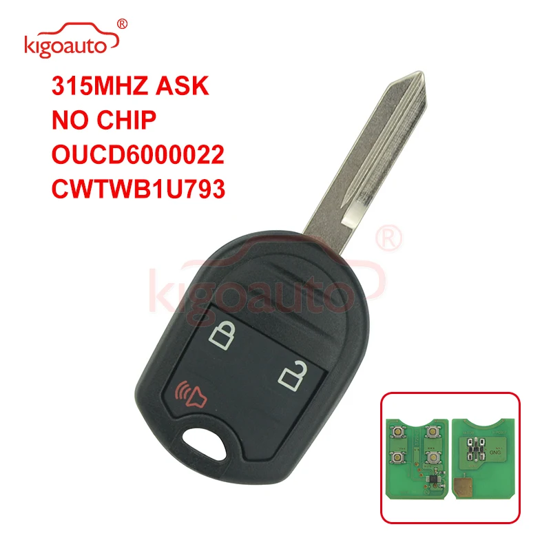 

Kigoauto CWTWB1U793 Remote key 3 button 315Mhz for Ford Edge no chip 2012 2013