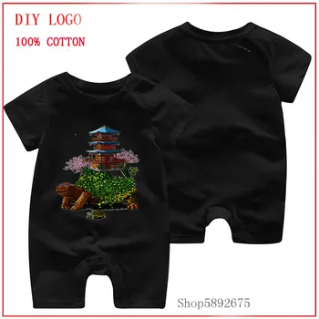 

2020 New Temple of the turtles cherry tree Infant Baby Girl Clothes Short Sleeve Romper Newborn Baby Cotton Clothing Toddler Boy