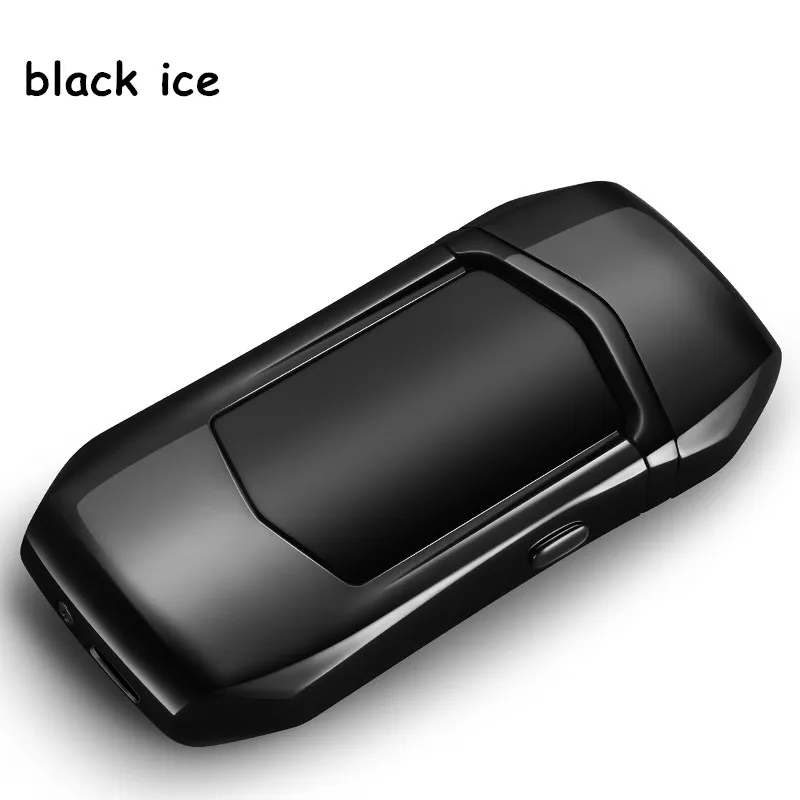 black no box USB Зажигалка Rechargeble прикуриватель с игровым экраном narguile Автомобильная форма отпечатков пальцев курительная электрическая зажигалка для сигарет - Цвет: black no box