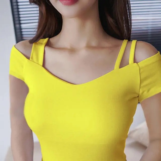 2021 Sexy Women Dance Shirt Tops Yellow Ballroom Modern Salsa Tango Samba Latin Training Shirts Sling Female Adult Dancewear Top yellow short sleeve