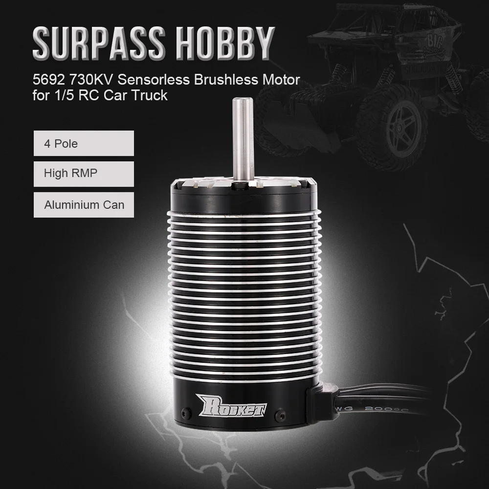 

SURPASS HOBBY 5692 Rocker 4 Poles 730KV Sensorless High Quality Brushless Motor for 1/5 RC Car Truck parts