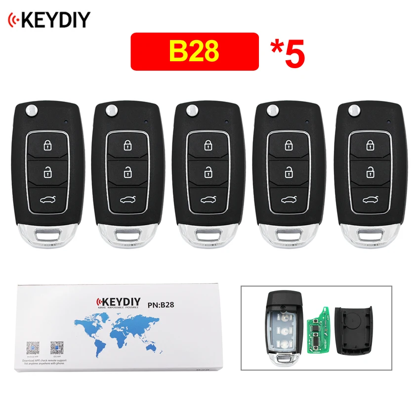 

5Pcs/Lot Universal 3 Button Remote Control Car Key B-Series Remote Key for KD900 KD900+ URG200 Mini KD KD-X2 KD B28 KD Remote