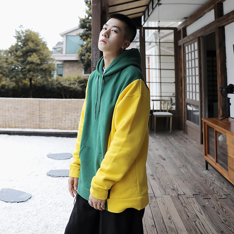 

Autumn New Hoodies Men Fashion Contrast Color Casual Hooded Sweatshirt Man Streetwear Wild Loose Hip Hop Hoodie Men Hoody M-5XL
