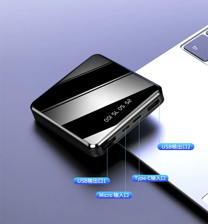 charging bank 60000mAh Portable Mini Power Bank LED Digital Display Power Bank External Battery Pack For iPhone 12Pro Xiaomi Huawei charging bank