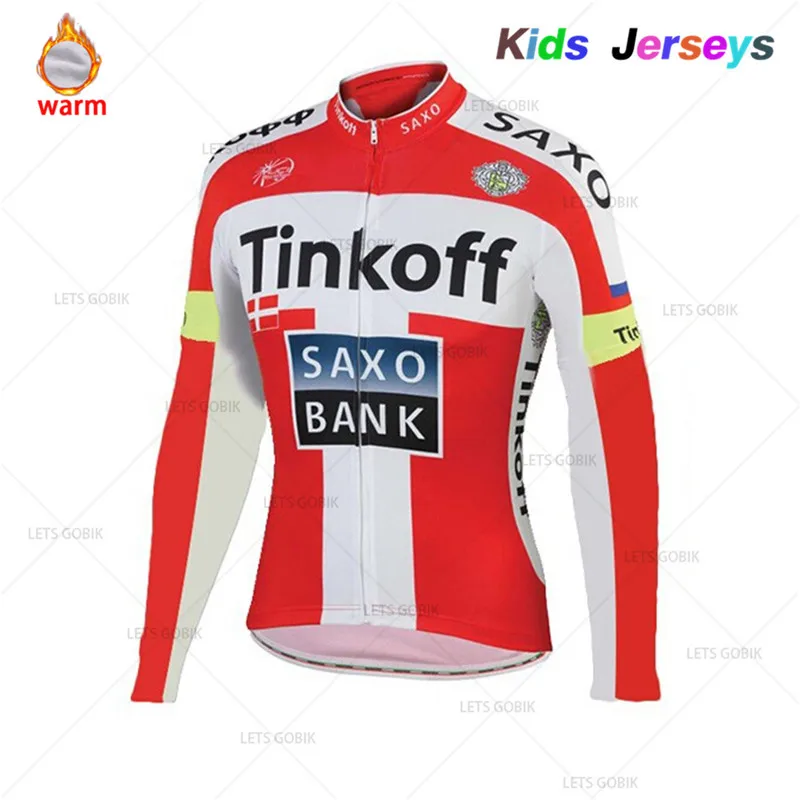 7 Kids Winter Thermal Fleece Set Cycling Clothes Boys Jersey Suit Sport Riding Bike MTB Children Clothing Long Pants Warm Set - Color: 7