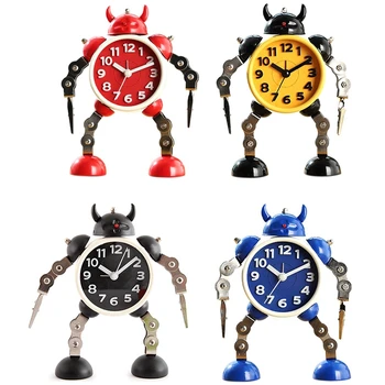 

Deformation Kids Alarm Metal Robot Clock Cartoon Anime Table Desktop Clock Alarm Watch Children