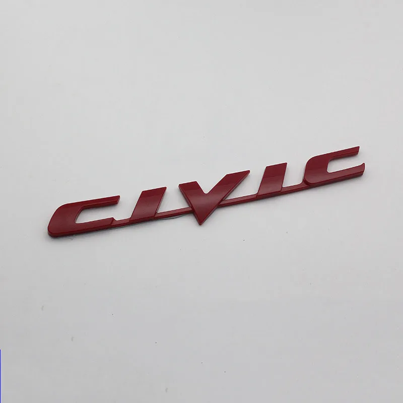 Буквенная Эмблема для Honda Fit Accord Civic CR-V City VTi-S VTIS автомобильный Стайлинг переоборудование багажника логотип наклейка замена аксессуар - Цвет: Red CIVIC
