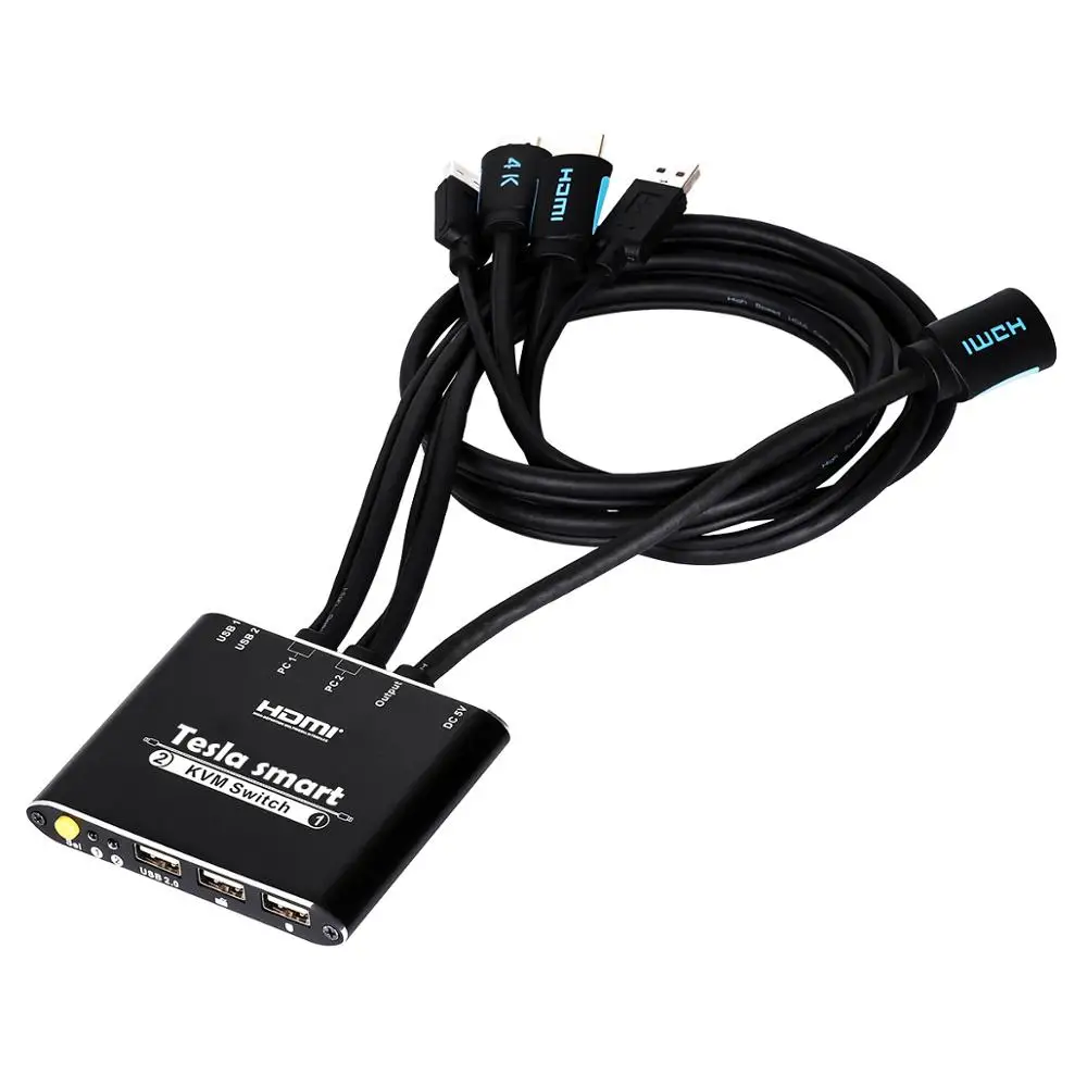 KVM переключатель Tesla smart новый высококачественный 2 портовый USB HDMI Кабельный с