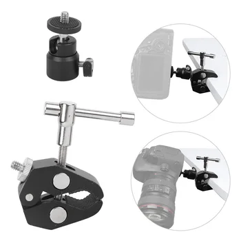 

Aluminium Alloy Mini Ballhead Video Camera Clamp 3/8'' 1/4'' Screw for Camcorder Flashlight Tripod LCD/DV Monitor LED Light