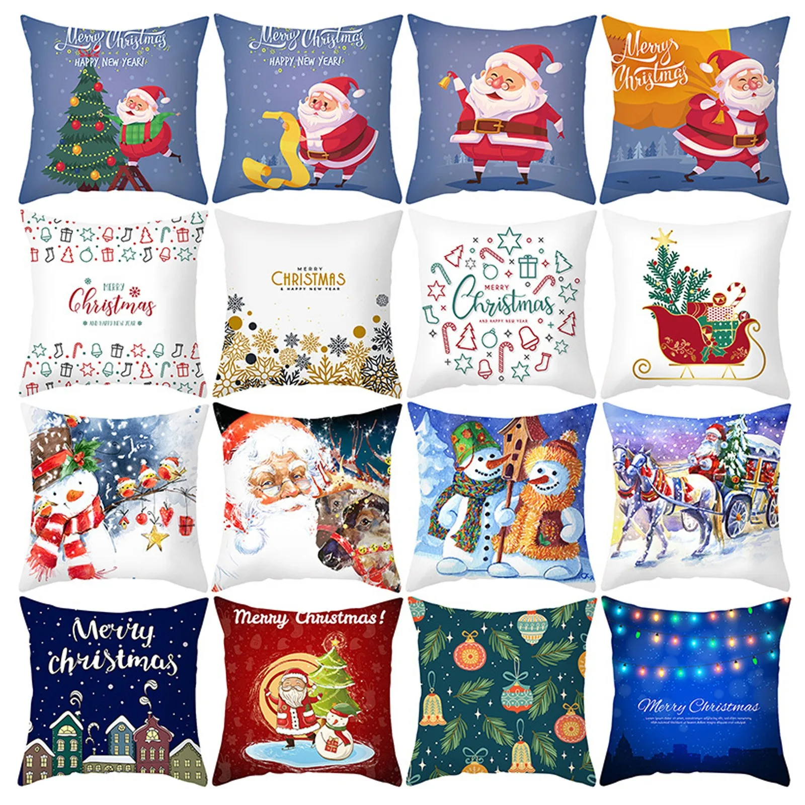 

Christmas Theme Pillow Home Decoration Cushion Cover Interior Atmosphere Printing Style Square Pillowcase Throw linen Pillow