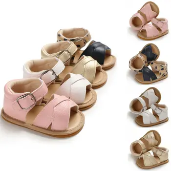 

2019 Casual Children Girls Flower Sandals Kids Fashion Genuine Leather Shoes