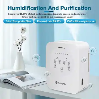 

AUGIENB air purifier 300ml Air humidifier for home with hepa filter Desktop Purifiers Filtration 3 speed adjustment 100CFM