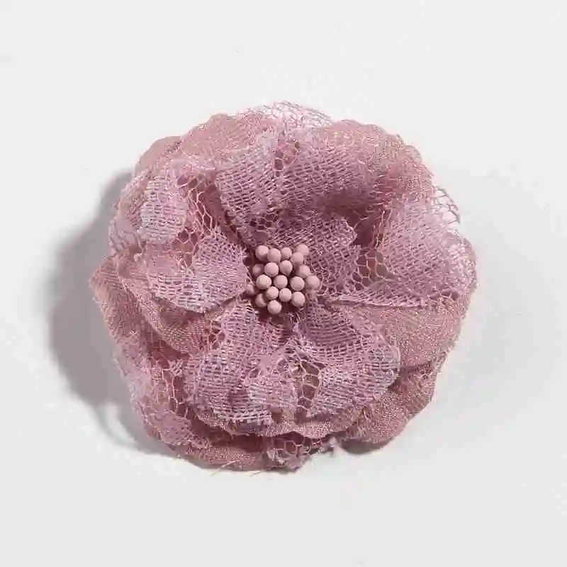 Dusty Pink 10 шт. 5,5 см 2," высокое качество ткань искусственный кружевной цветок для волос аксессуары шифоновые цветы букет для зажимов повязка на голову - Цвет: Dusty Pink