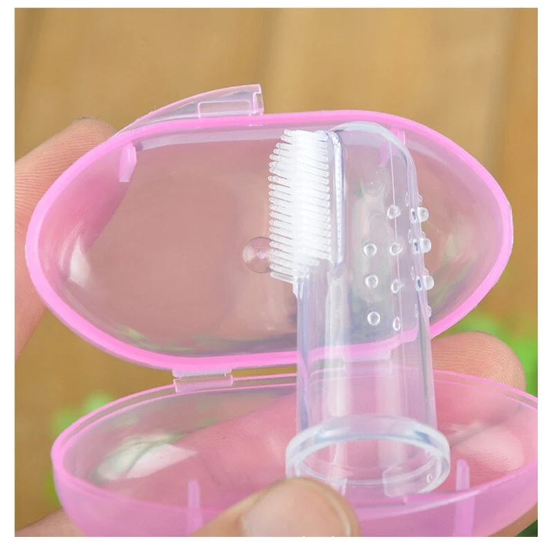 Soft Kids Finger Toothbrush Silicone Teethbrush with Box Children Teeth Cleaning Silicone Tooth Brush Rubber Cleaning Brushes