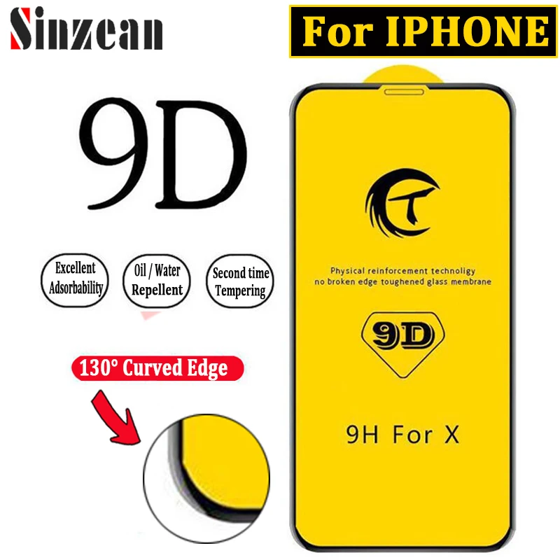 100 шт для IPHONE 11 Pro/678 Plus 9D закругленные края полное покрытие закаленное стекло XS MAX/XR