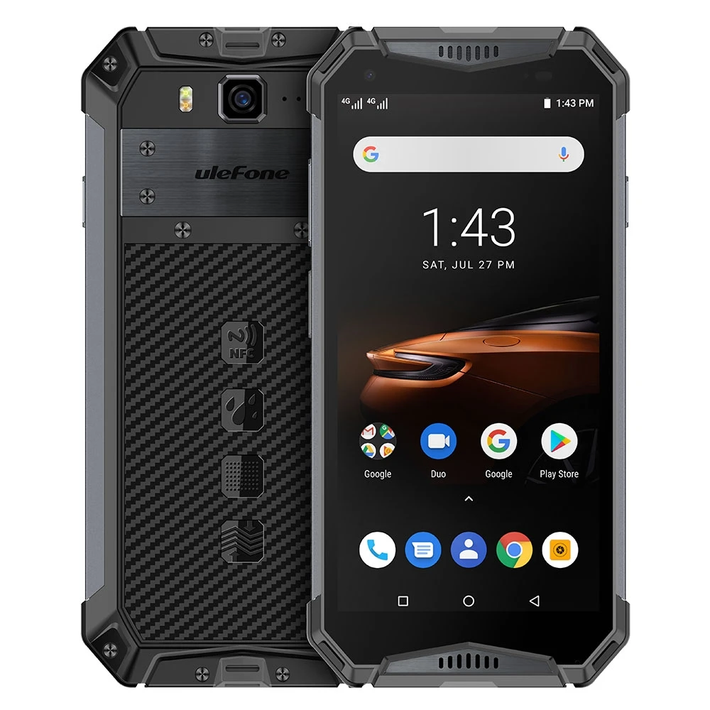 Ulefone Armor 3W, 5,7 дюймов, Android 9,0, мобильный телефон, 6 ГБ, 64 ГБ, 10300 мА/ч, большая батарея, 21 МП, Helio P70, четыре ядра, две sim-карты, смартфон
