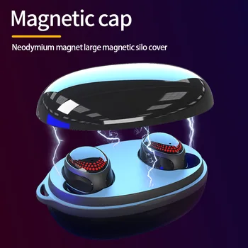 

K1 Bluetooth Wireless Earphones TWS 5.0 Smart Touch Control HD Stereo Sound Sport IPX5 Waterproof Headphones with Magnetic Gap