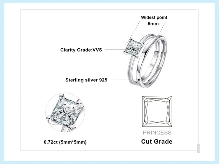 JPalace CZ обручальное кольцо, набор 925 пробы серебряных колец для женщин, обручальные кольца на годовщину, обручальные наборы, серебряные ювелирные изделия 925