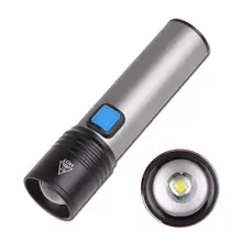 LumiParty портативный T6 фонарик светодиодный USB Перезаряжаемый фонарь фонарик со встроенным аккумулятором для кемпинга на открытом воздухе