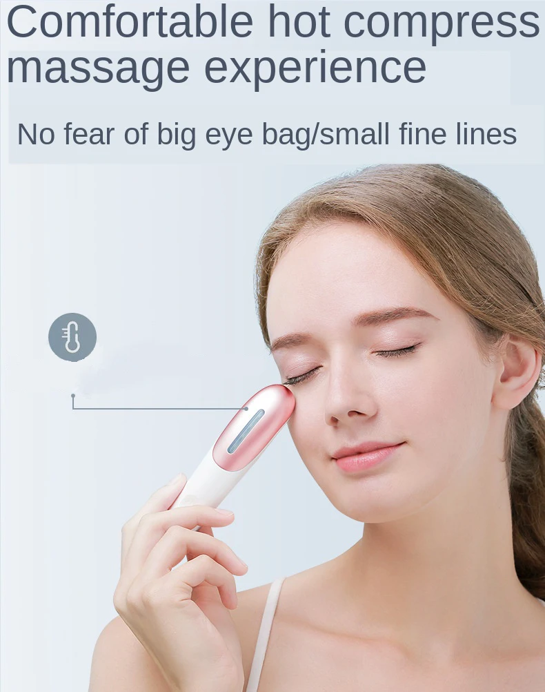 Rejuvenescimento da Pele Distante-infravermelho Aquecimento Olho Massageador Elétrico Rosto Beleza Caneta Vibração Escuro Círculo Rugas Remoção Ferramenta 14 High Quality Beleza e saúde