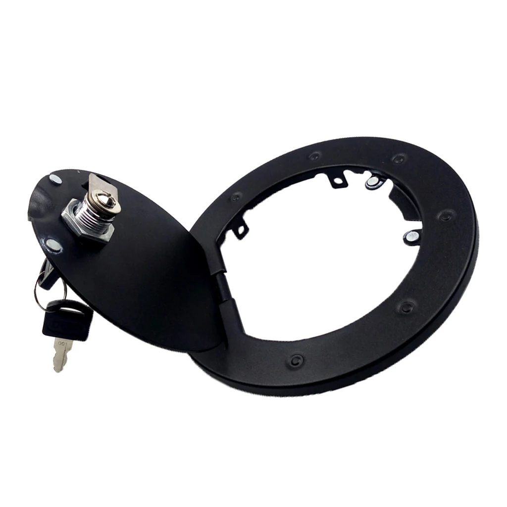 Black Locking Hood Look Catch Latches & Fuel Filler Door Cover Gas Tank