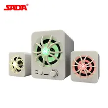 SADA 2,1, объемный звук, переносной мини комбинированный динамик для компьютера, ноутбука, ПК, настольный динамик с цветным светильник