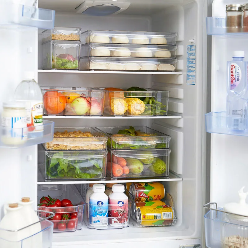 

Plastic Storage Bins Refrigerator Storage Box Food Storage Containers Slide Kitchen Fridge Freezer Space Saver Organizer