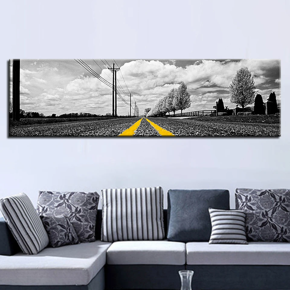 

Canvas Painting HD Prints Nordic Home Decor 1 Pieces Road Wall Art Modular Pictures Tree Artwork Watercolor Landscape Poster