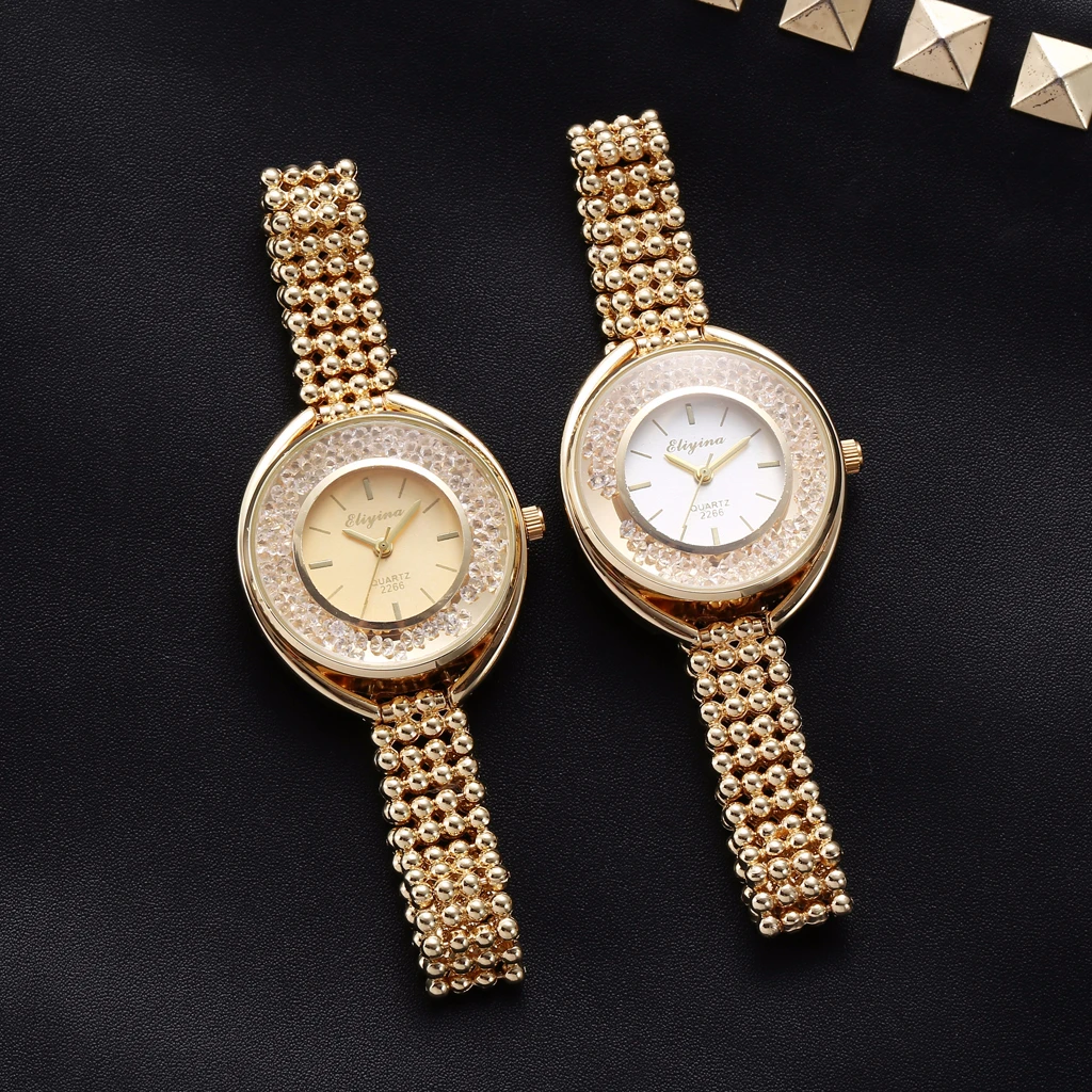 

Hot Sale Women Gold Stainless Steel Bracelet Diamond Watches Casual Luxury Ladies Quartz Watch Reloj Mujer Gift Clock