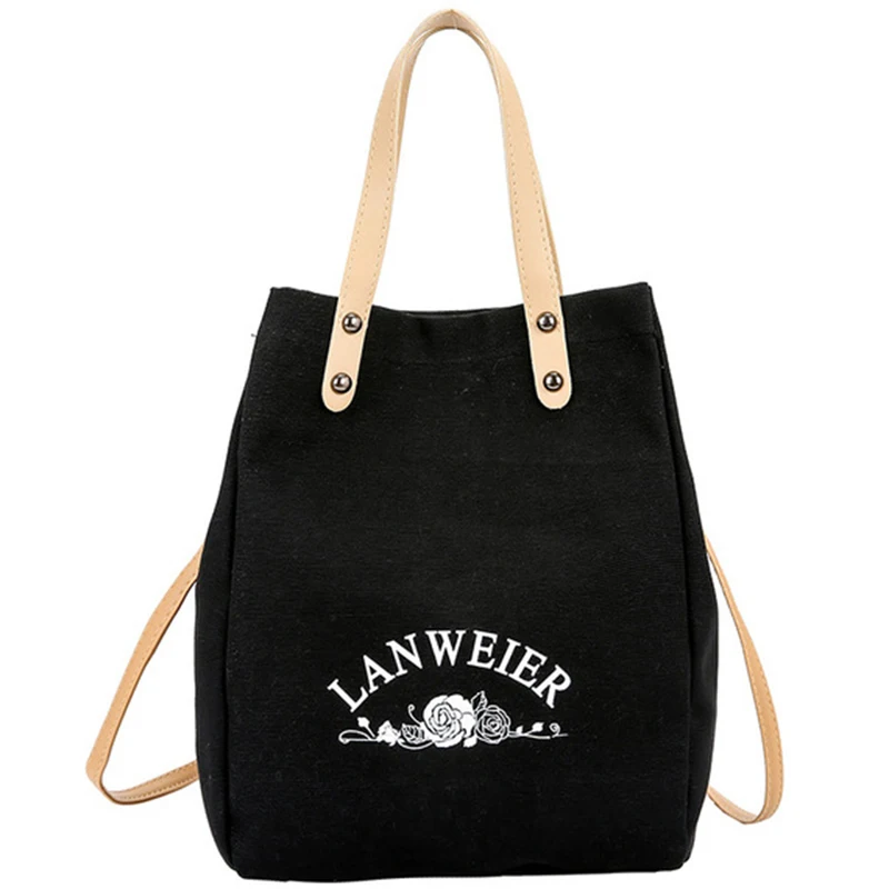 

New Ins Canvas Bag Female Literary Han Fan Ulzzang Students Simple Versatile Canvas Bag Shoulder Bag