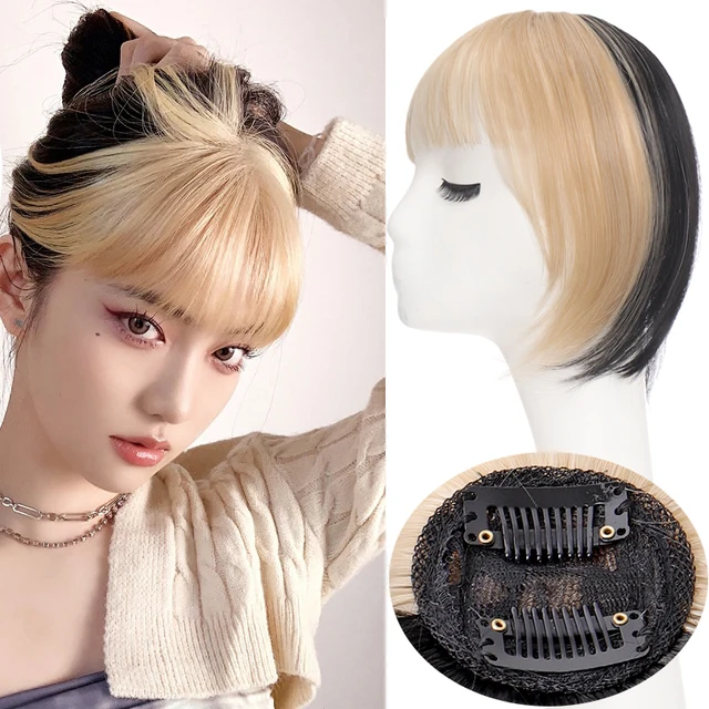 TALANG Neat Front Fringe Clip In  Hair Bangs  Hair Extensions Sweeping Side Blunt Bang Natural Black Brown Hairpieces 1