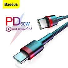 Baseus USB tipi C tipi C kablo Redmi için K30 not 8 Pro hızlı şarj 4.0 hızlı şarj tipi tip-c kablo Samsung S10 USB-C tel