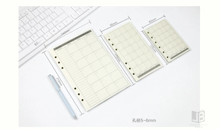 A5/A6/A7 Spiral Notebook Agenda Monthly Weekly Planner 45 Sheets Six Hole Standard Loose-Leaf Paper Office School Stationery