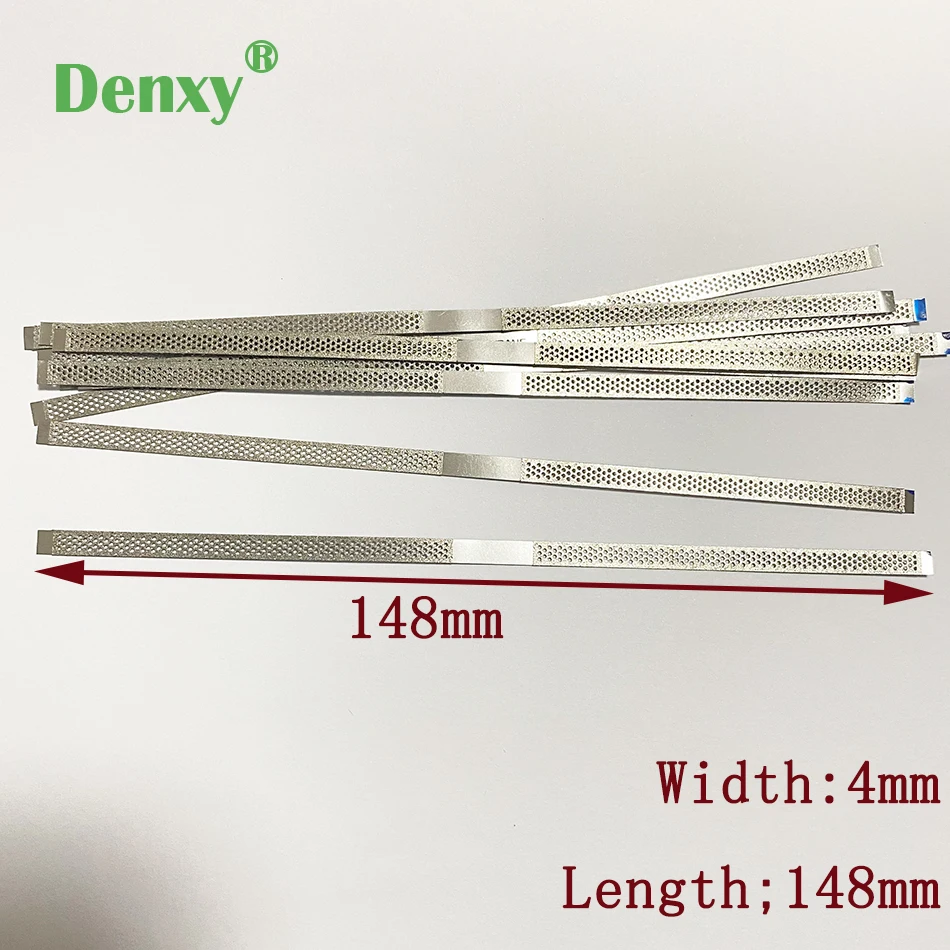 Denxy 10pcs Dental Abrasive Strip With Hole Metal Polishing Teeth